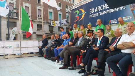 Visita presidente Coni Giovanni Malagò a Terni - inaugurazione campionati mondiali 3D Tiro con l'Arco