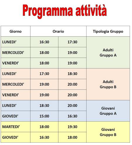 programma attività